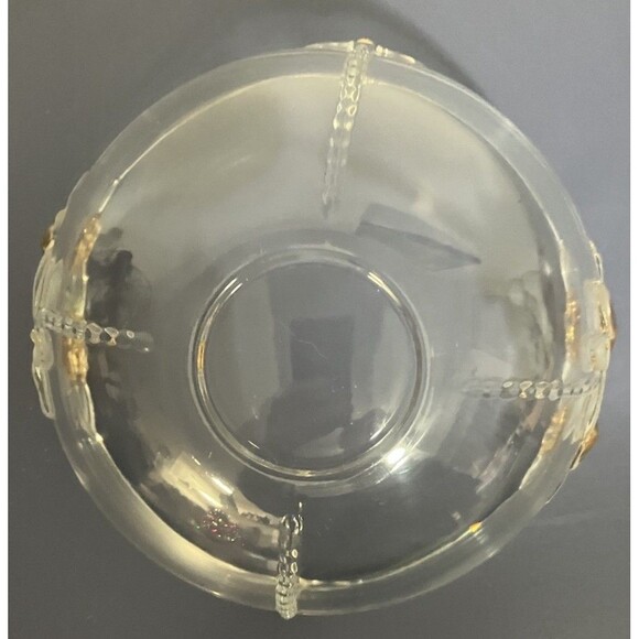 Vintage Mikasa Gilded Rose Gold Accented Frosted Leaf Crystal Clear  fruit Bowl - Picture 13 of 16